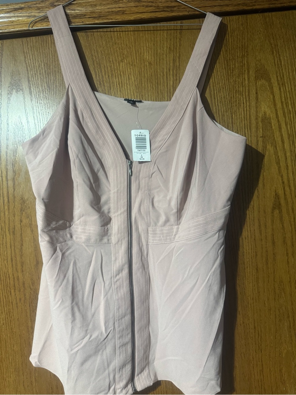 Torrid Dusty Rose Zip-Front Tank Top